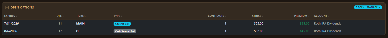 Open Options