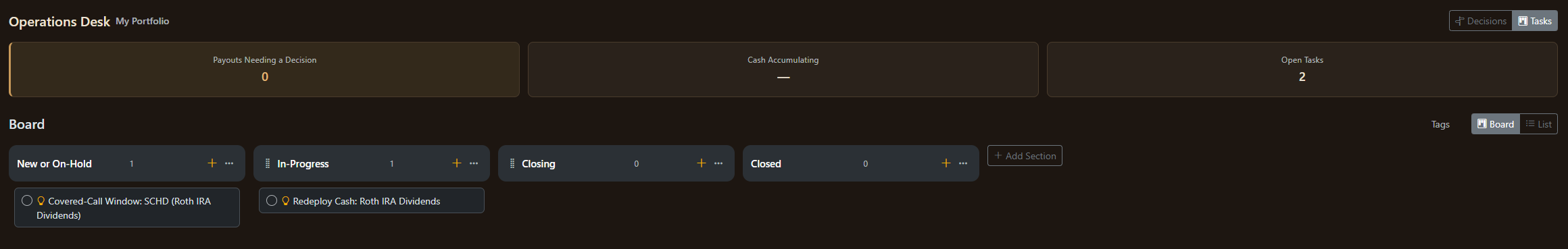 Operations Desk Task Management